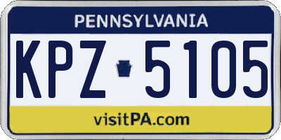 PA license plate KPZ5105
