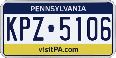 PA license plate KPZ5106