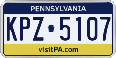PA license plate KPZ5107