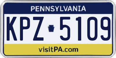 PA license plate KPZ5109