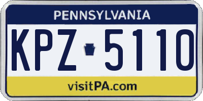 PA license plate KPZ5110