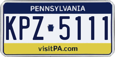 PA license plate KPZ5111