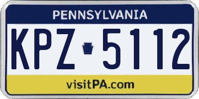 PA license plate KPZ5112