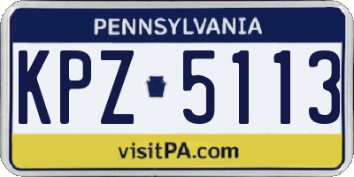PA license plate KPZ5113