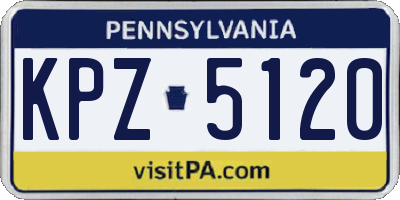 PA license plate KPZ5120