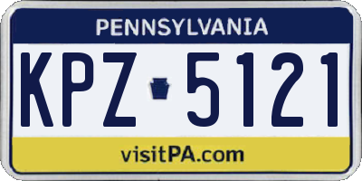 PA license plate KPZ5121
