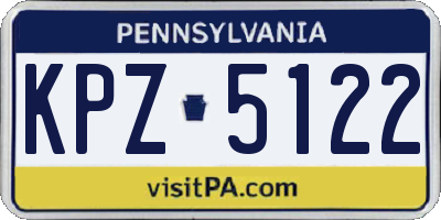 PA license plate KPZ5122