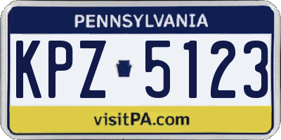 PA license plate KPZ5123