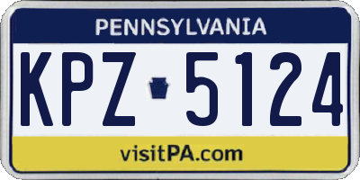 PA license plate KPZ5124