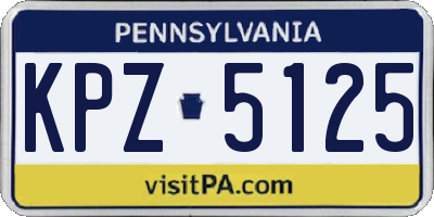 PA license plate KPZ5125