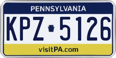 PA license plate KPZ5126