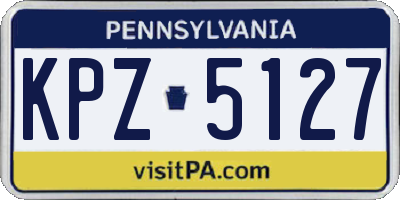 PA license plate KPZ5127