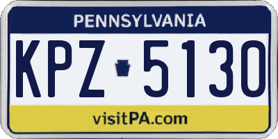 PA license plate KPZ5130