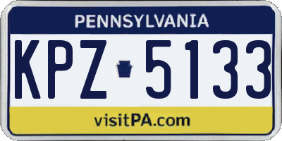 PA license plate KPZ5133