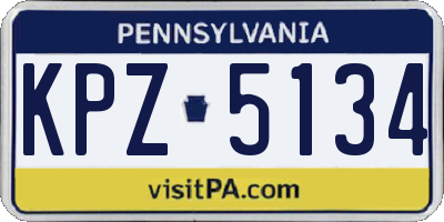 PA license plate KPZ5134