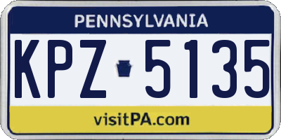 PA license plate KPZ5135
