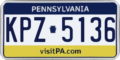 PA license plate KPZ5136