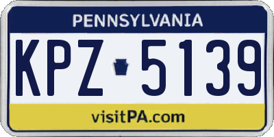PA license plate KPZ5139