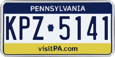PA license plate KPZ5141