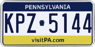 PA license plate KPZ5144