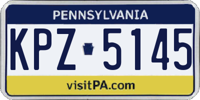 PA license plate KPZ5145