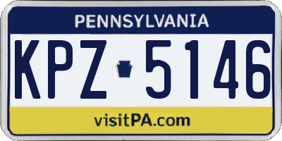 PA license plate KPZ5146