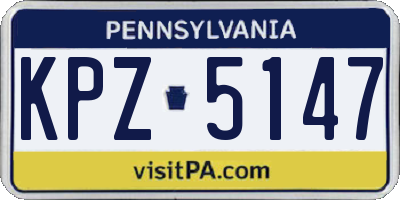 PA license plate KPZ5147