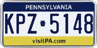 PA license plate KPZ5148