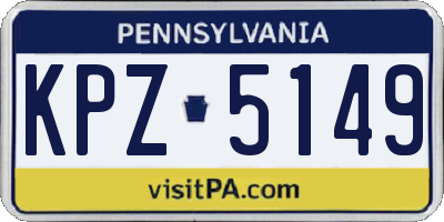 PA license plate KPZ5149