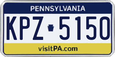 PA license plate KPZ5150