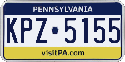 PA license plate KPZ5155