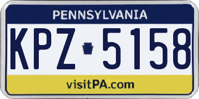 PA license plate KPZ5158