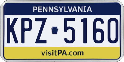 PA license plate KPZ5160