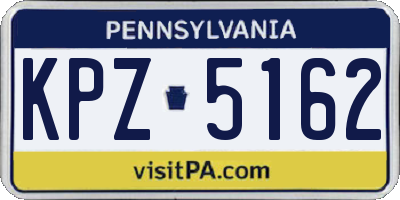 PA license plate KPZ5162