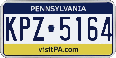 PA license plate KPZ5164