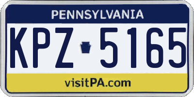 PA license plate KPZ5165