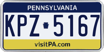 PA license plate KPZ5167