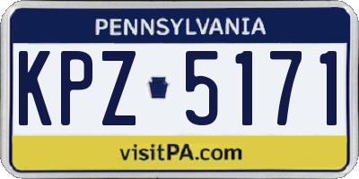 PA license plate KPZ5171
