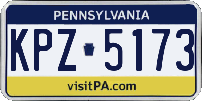 PA license plate KPZ5173