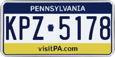 PA license plate KPZ5178