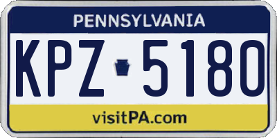 PA license plate KPZ5180
