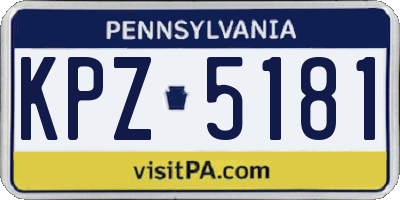 PA license plate KPZ5181