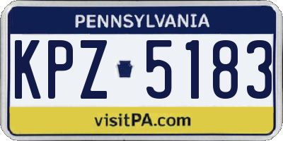 PA license plate KPZ5183