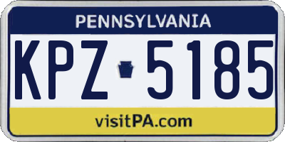 PA license plate KPZ5185