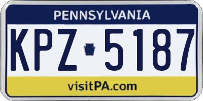 PA license plate KPZ5187