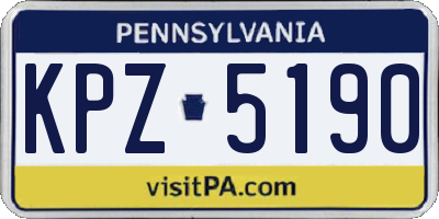 PA license plate KPZ5190