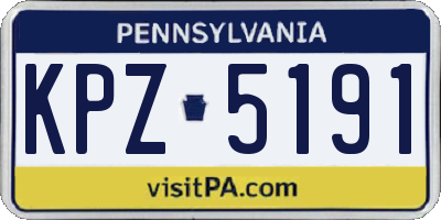PA license plate KPZ5191