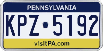 PA license plate KPZ5192