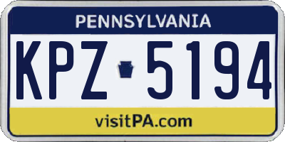 PA license plate KPZ5194