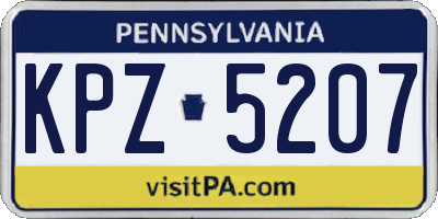PA license plate KPZ5207